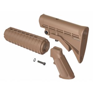 TACTICAL INTENT - DIRKA BROWN AR15 M4 QD ENHANCED BUTTSTOCK, HANDGUARD AND A2 GRIP FURNITURE KIT